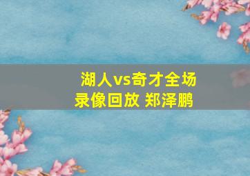 湖人vs奇才全场录像回放 郑泽鹏